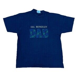 VTG Bedford CAL Berkeley California T-Shirt DAD Embroider Plaid Mens Sz XL Navy